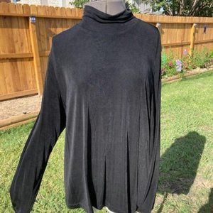 Chico's Black Mock Turtleneck Pullover Top